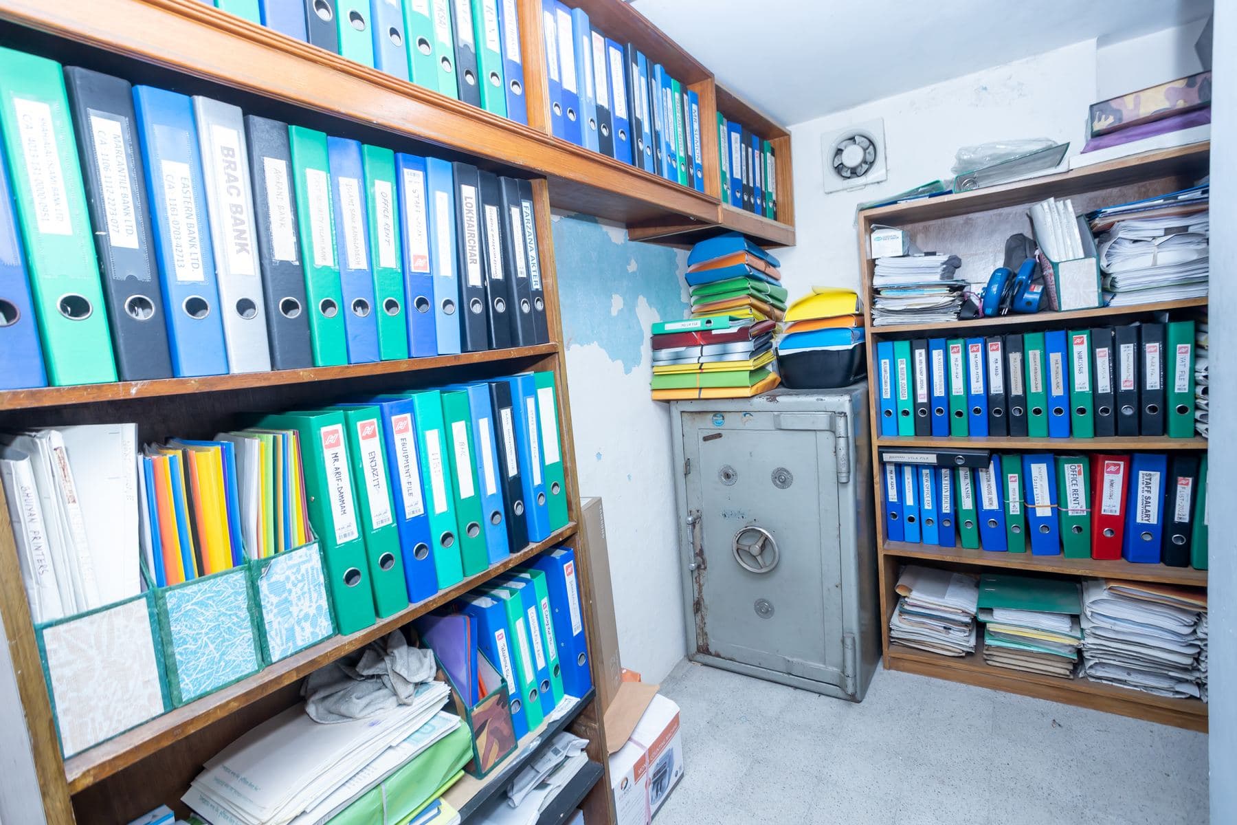 Records room at the Rahat International office